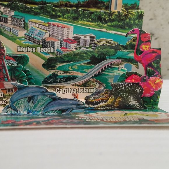 VTG Florida's Gulf Coast Popup Postcard Ft Myers Beach Sanibel Captiva Island - Picture 4 of 9